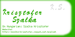 krisztofer szalka business card